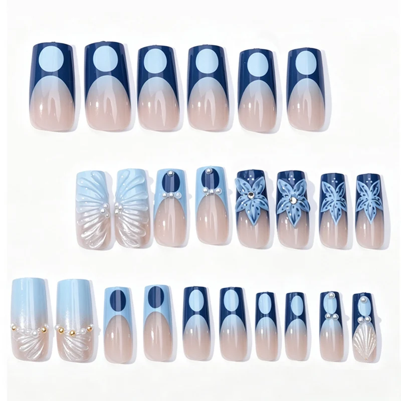 Premium Floral Design Press-On Nails Karnz