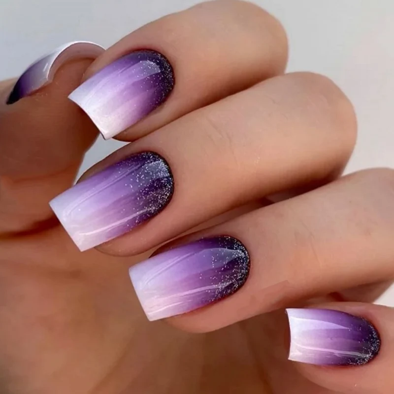 Ombre Glitter Press-On Nagelset Karnz