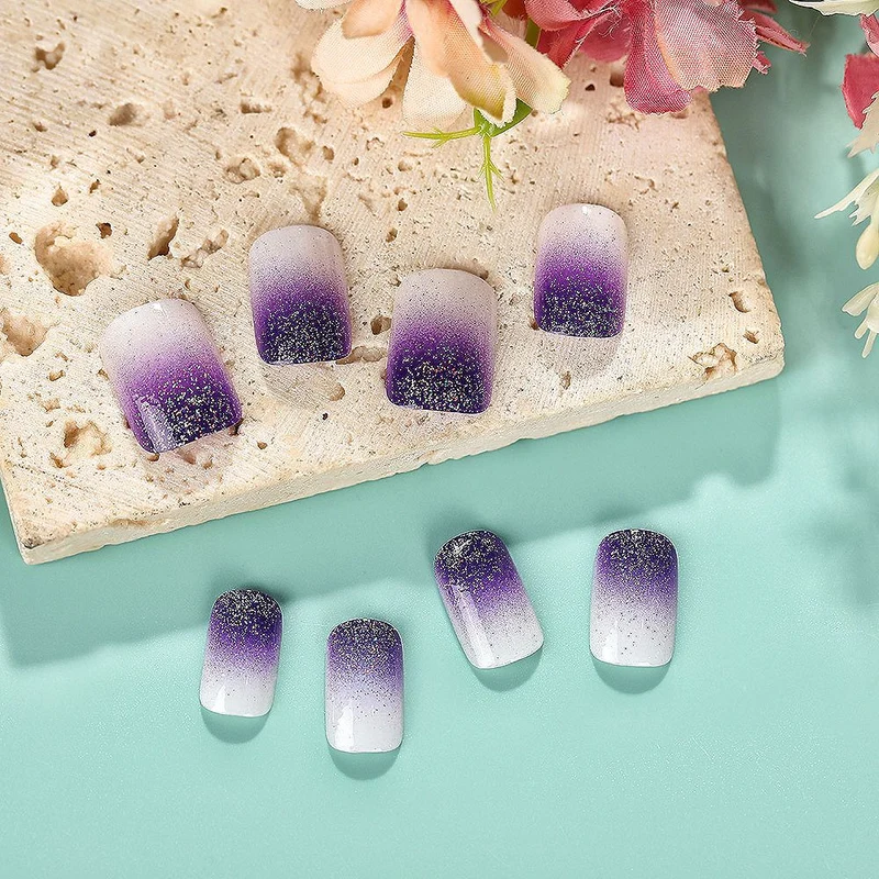 Ombre Glitter Press-On Nagelset Karnz