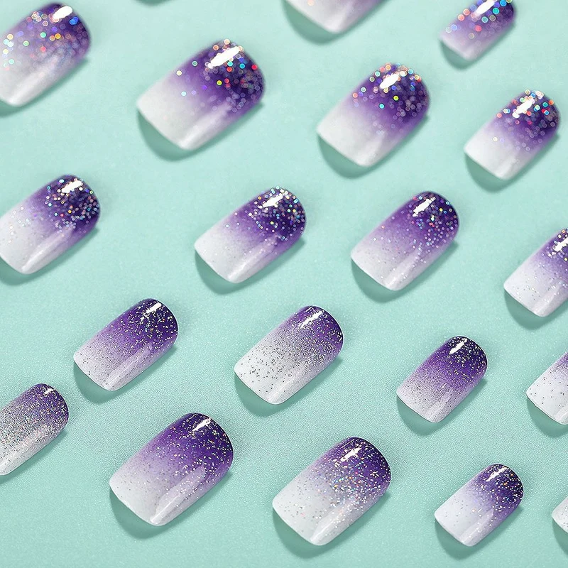 Ombre Glitter Press-On Nagelset Karnz