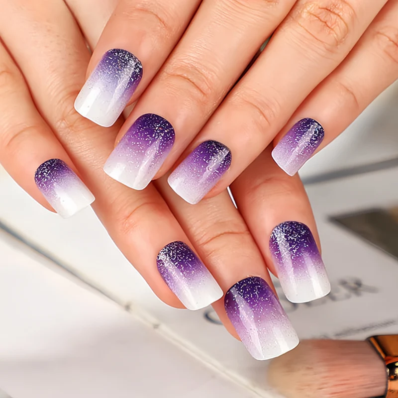 Ombre Glitter Press-On Nagelset Karnz