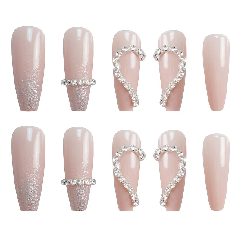 Rhinestone-beschichtet Press-On Nagelkunst Set Karnz 1790727345