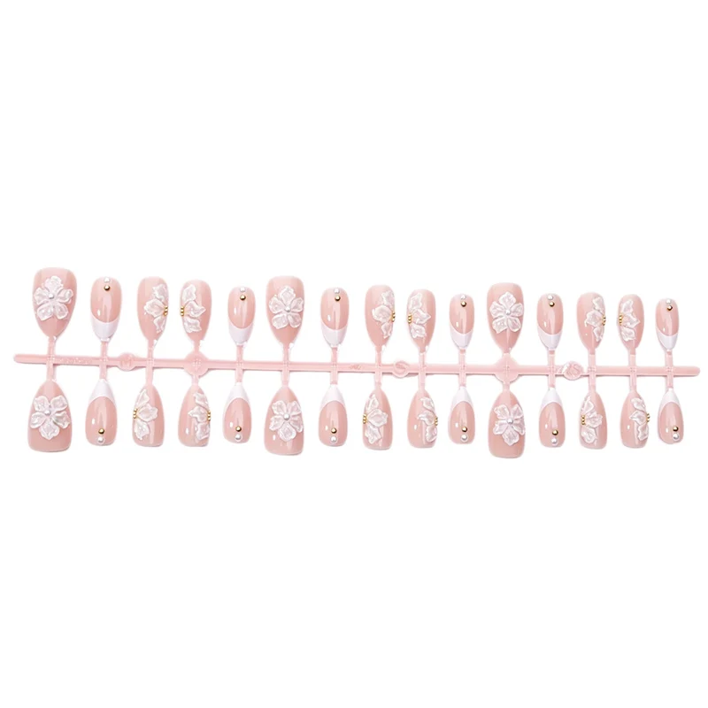 Handgemachtes Floral Design Press-On Nail Set Karnz