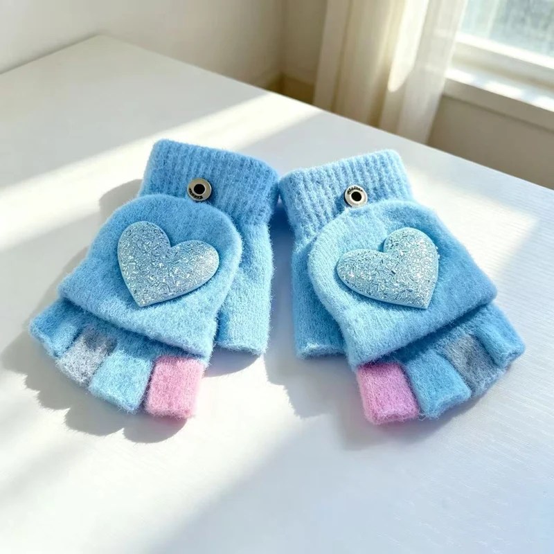 Herz Verzierter Fingerloser Handschuhe Karnz