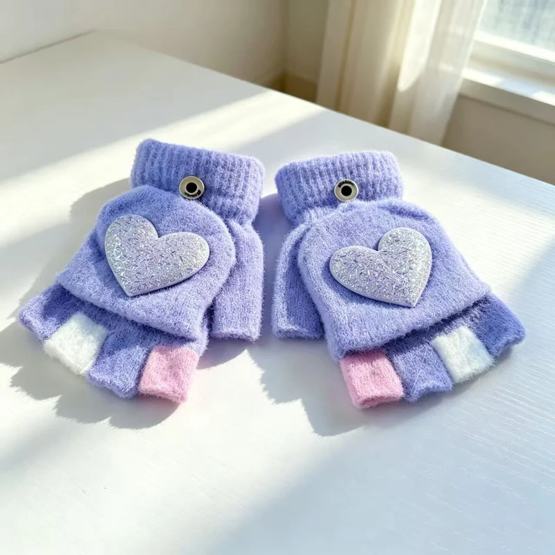 Herz Verzierter Fingerloser Handschuhe Karnz
