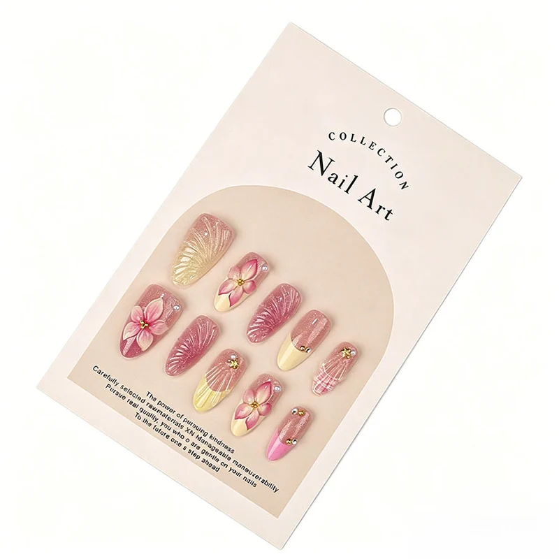 Floral Accent Press-On Nail Set Karnz