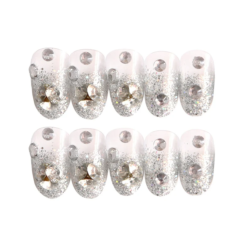 Glitzerndes kunsthandwerkliches Press-On-Nagelset Karnz