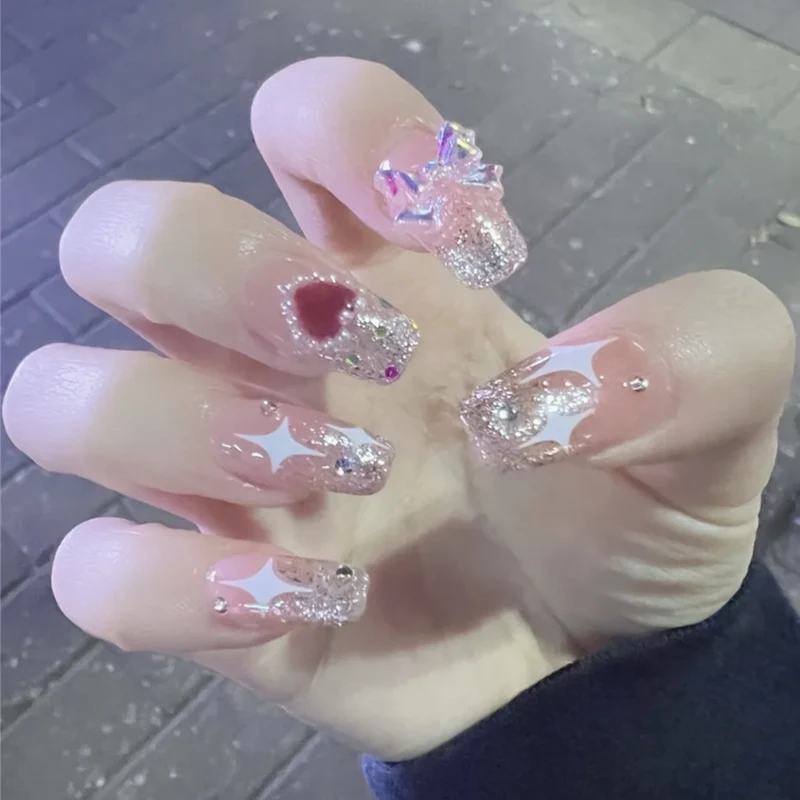 Glamouröse mit Strass verziertes Aufklebnagel-Set Karnz 1790727203