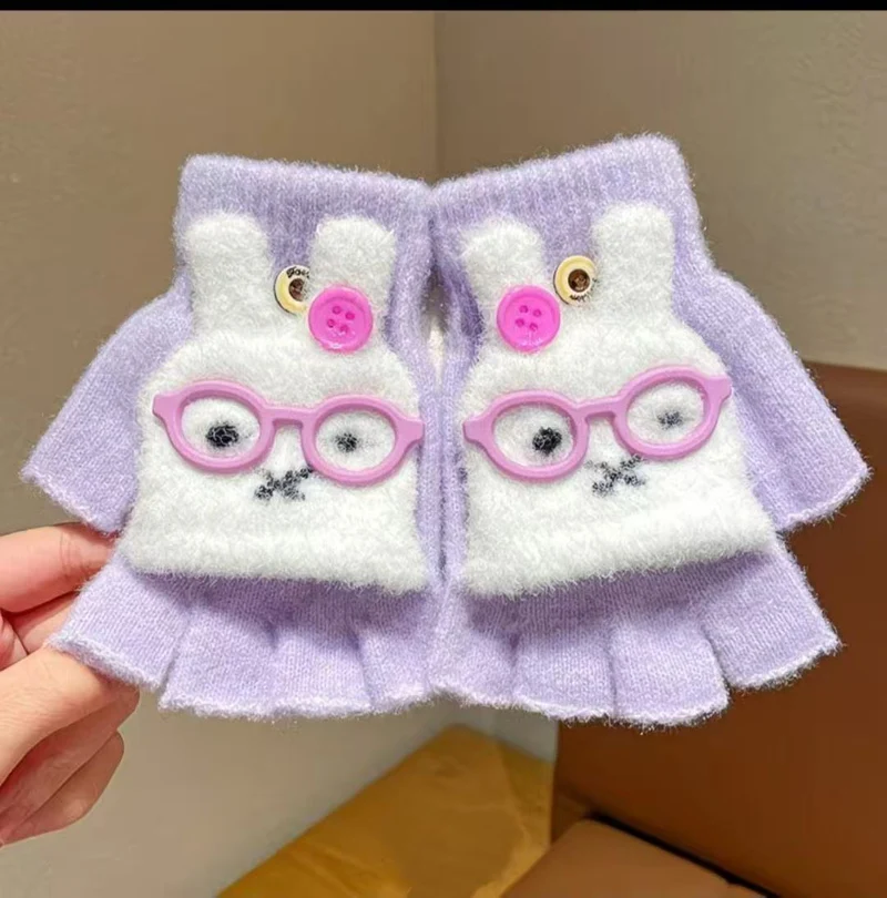 Niedliche Hasen-Themen-Fingerlose Handschuhe Karnz