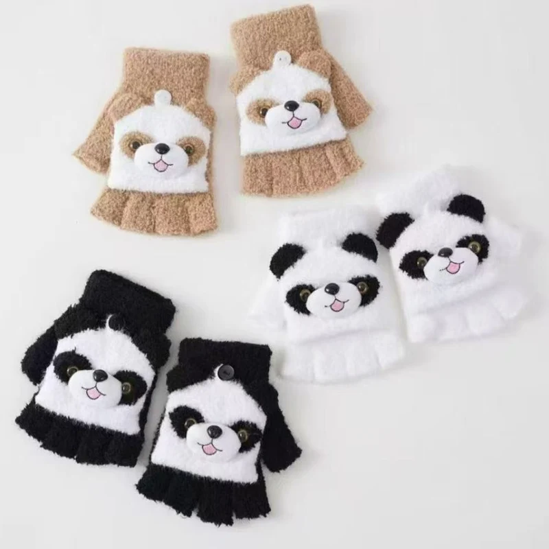 Niedliche Panda-Themen-Fingerlosen Handschuhe Karnz