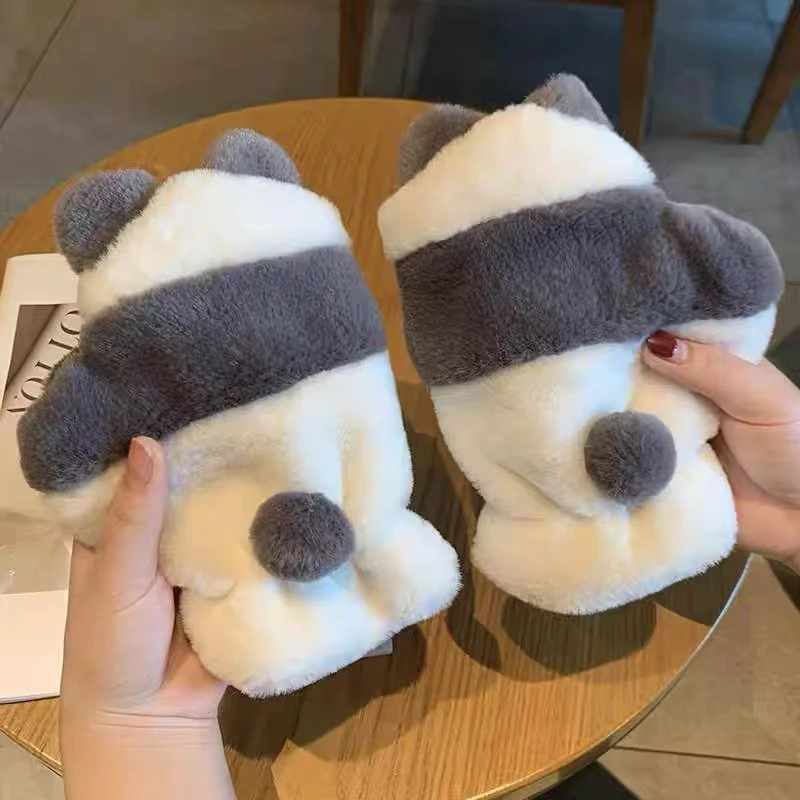 Niedliche katzenmotivierte Plüschhandschuhe Karnz