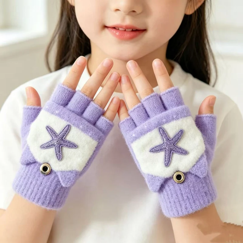 Niedliche Cartoon-Themen-Fingerlose Handschuhe Karnz