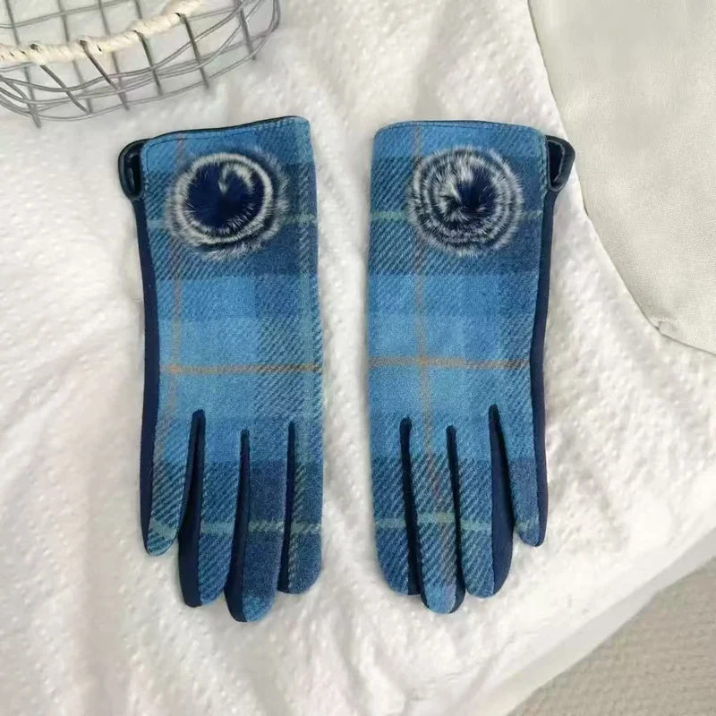 Winter Karomuster Touchscreen Handschuhe Karnz