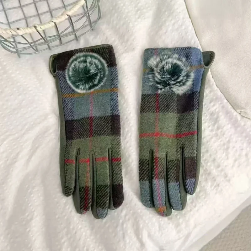 Winter Karomuster Touchscreen Handschuhe Karnz