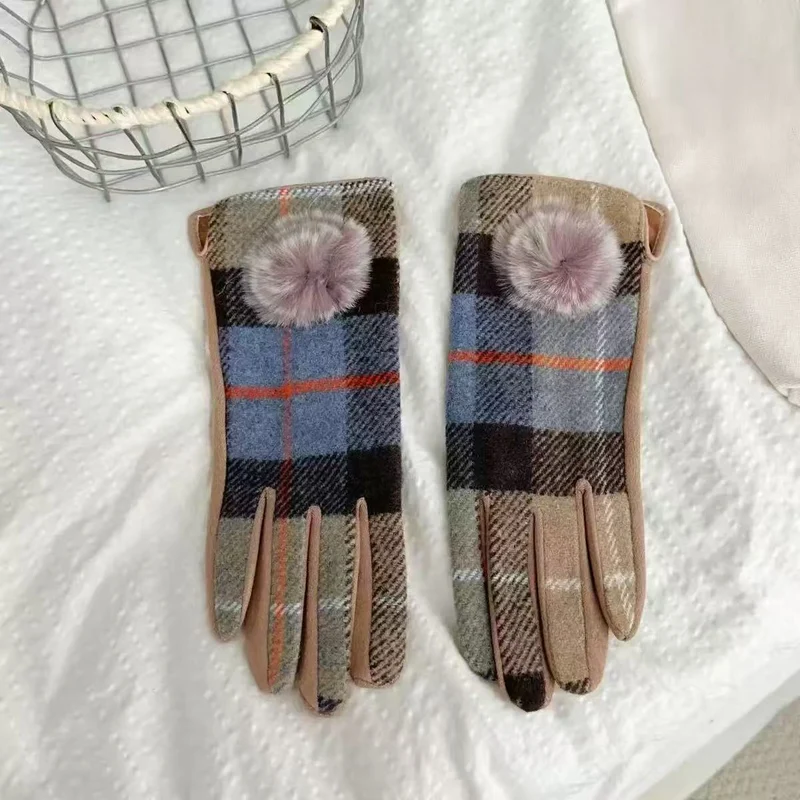 Winter Karomuster Touchscreen Handschuhe Karnz