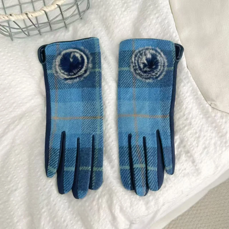 Warme Plaid Muster Touchscreen Handschuhe Karnz