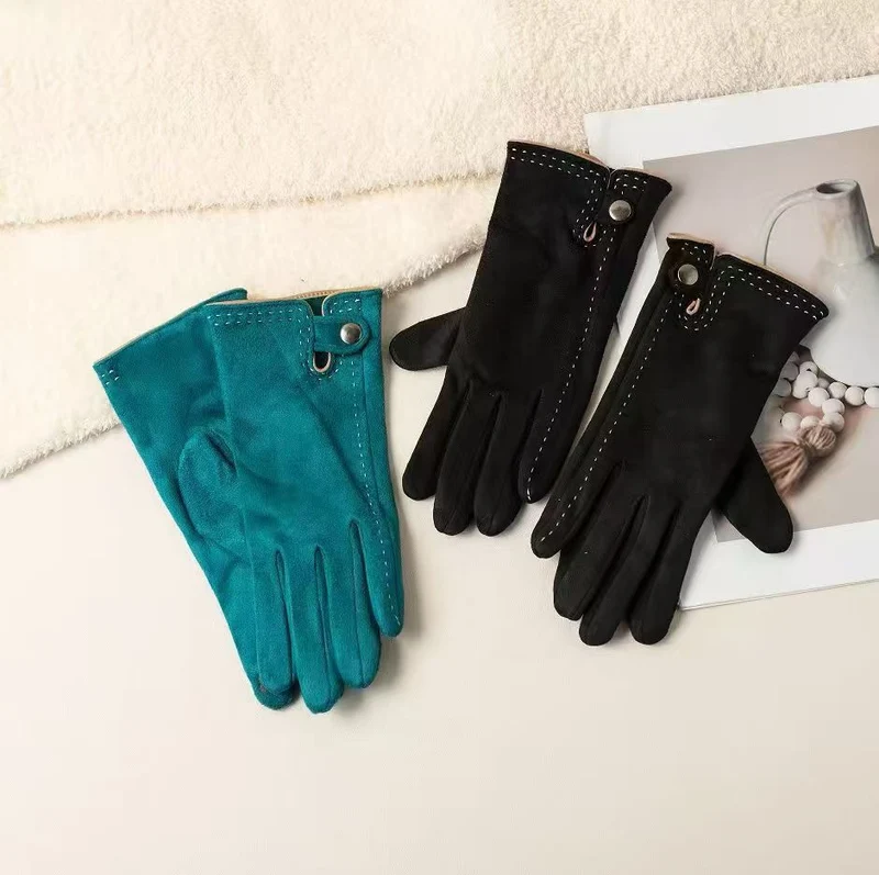 Touchscreen-kompatible weiche Lederhandschuhe Karnz