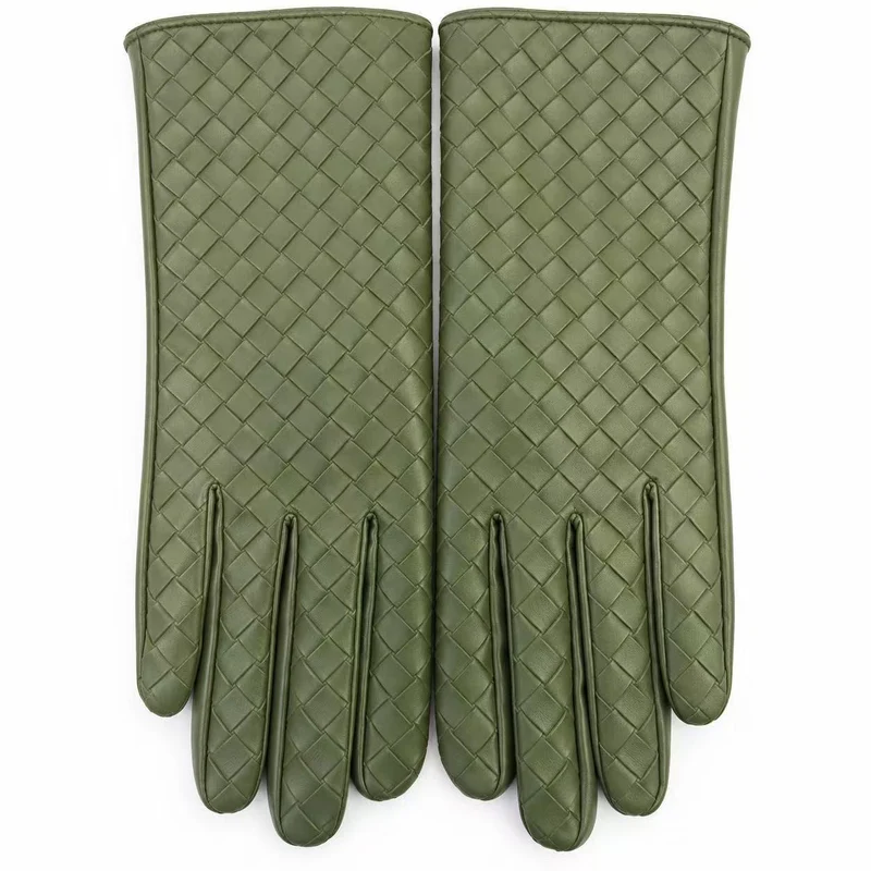 Premium Woven Leather Gloves Karnz