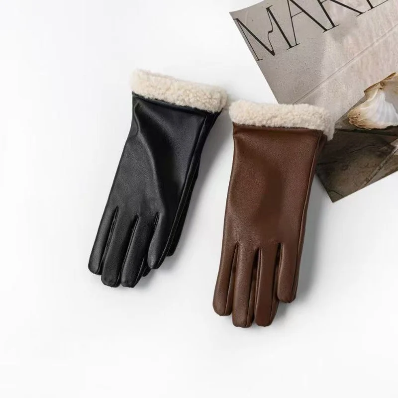 Premium isolierte Leder Touchscreen-Handschuhe Karnz