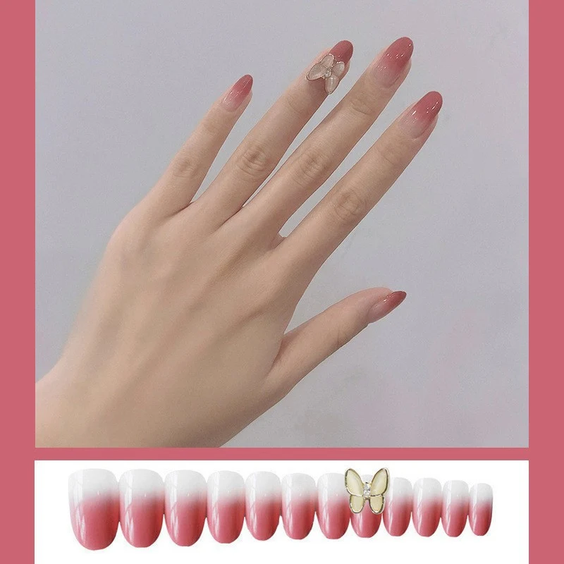 Glänzendes Ombre Press-On Nagelkunst Set Karnz