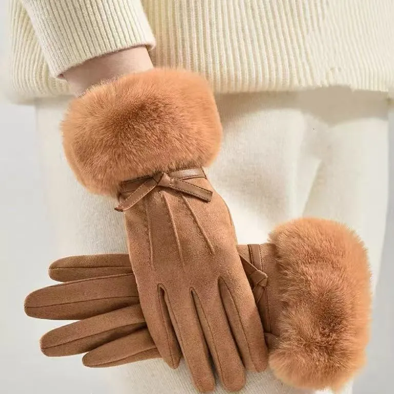 Plüschfell Bündchenhandschuhe Karnz