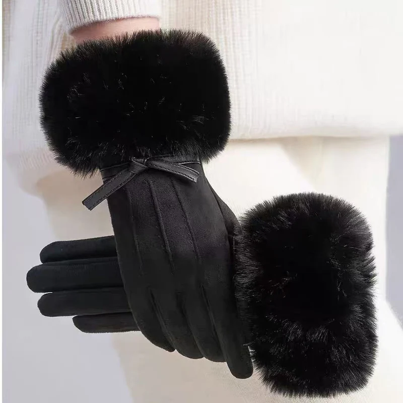 Plüschfell Bündchenhandschuhe Karnz