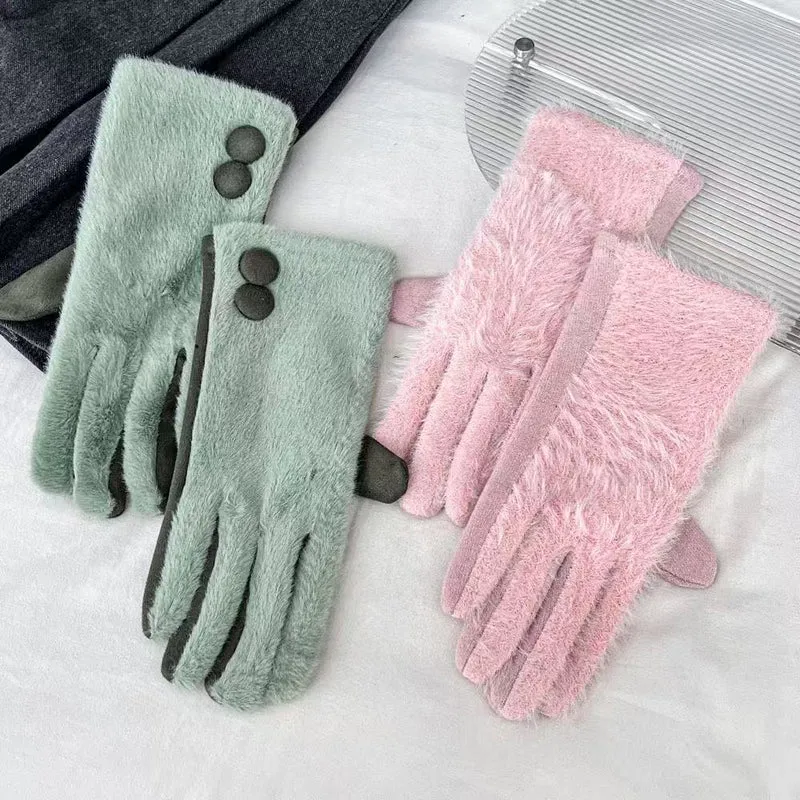 Plüsch Fleecegefütterte Touchscreen-Handschuhe Karnz