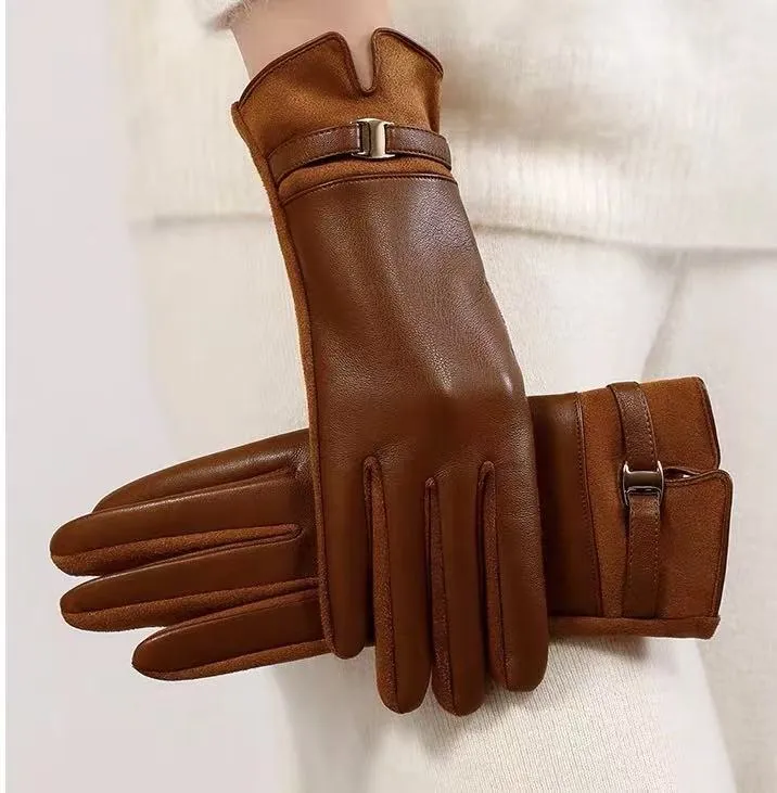 Luxuriöse Leder-Touchscreen-Handschuhe Karnz
