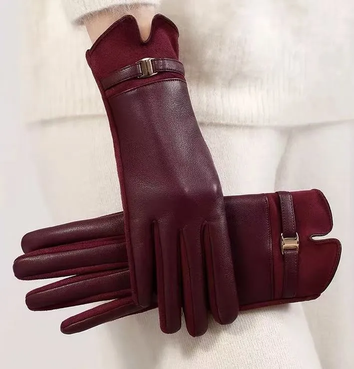 Luxuriöse Leder-Touchscreen-Handschuhe Karnz