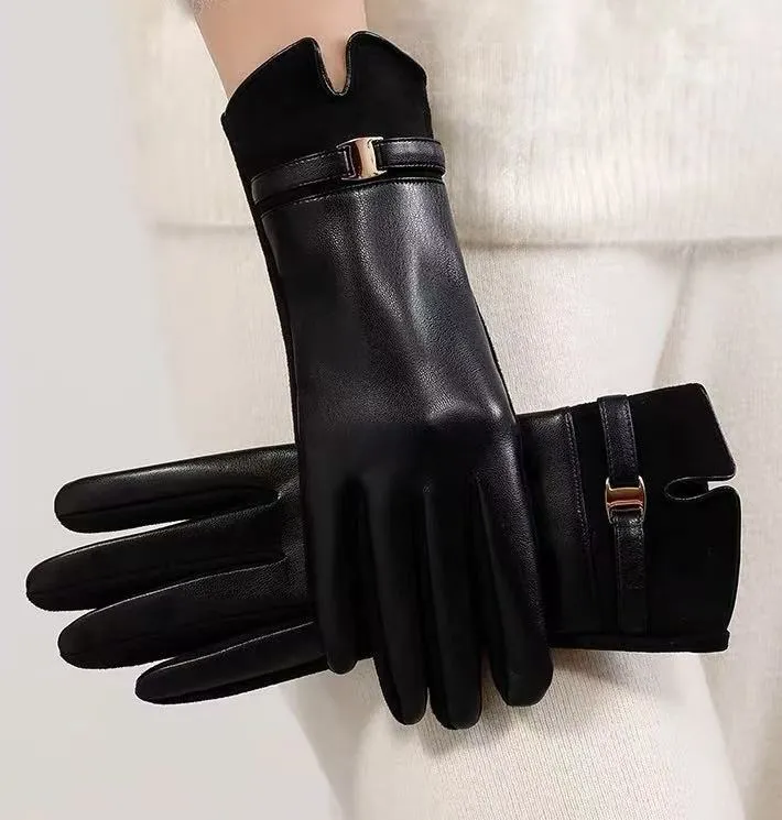 Luxuriöse Leder-Touchscreen-Handschuhe Karnz