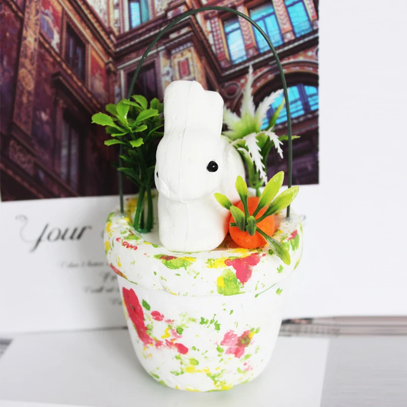 Dekorativer Osterhase Blumentopf Karnz