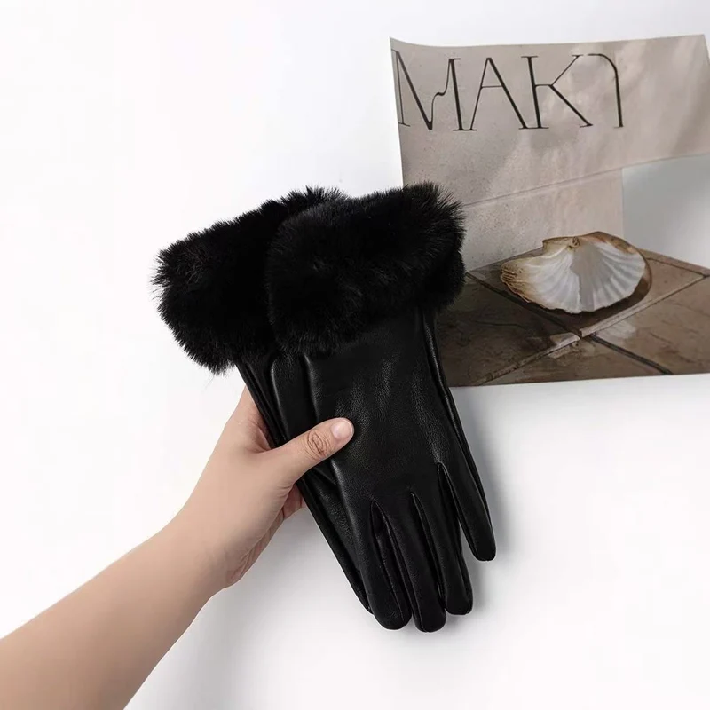 Elegante Touchscreen-Lederhandschuhe Karnz
