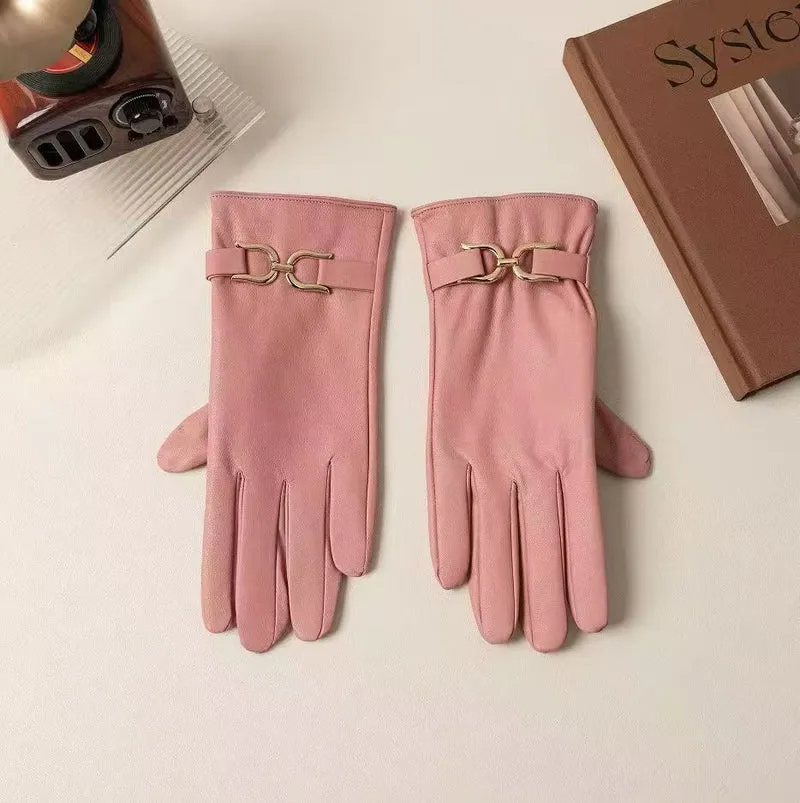 Elegante Lederhandschuhe mit Kettendetails Karnz