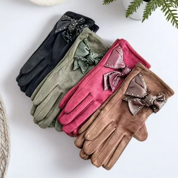 Elegante Bow-verzierte Touchscreen-Handschuhe Karnz