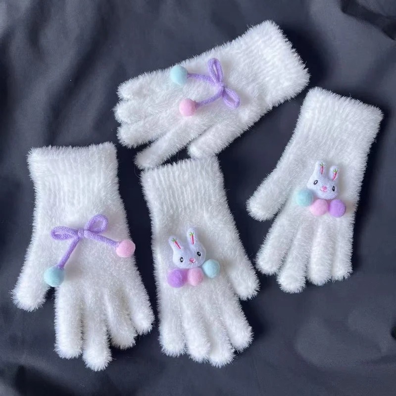 Süße Plüsch-Hasen-Themen Fingerlose Handschuhe Karnz