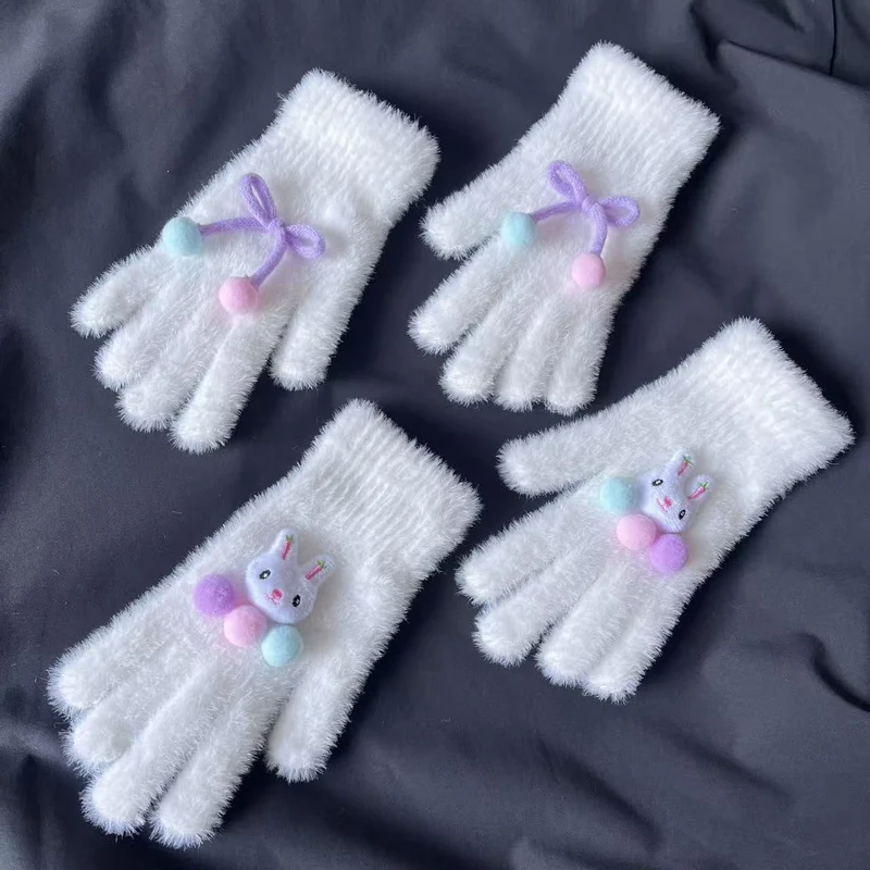Süße Plüsch-Hasen-Themen Fingerlose Handschuhe Karnz