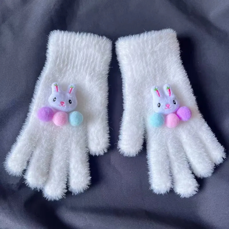 Süße Plüsch-Hasen-Themen Fingerlose Handschuhe Karnz
