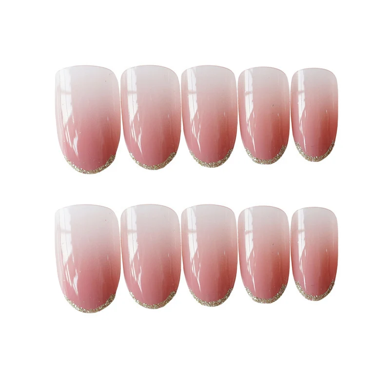 Glänzendes French Tip Press-On Nails Set Karnz