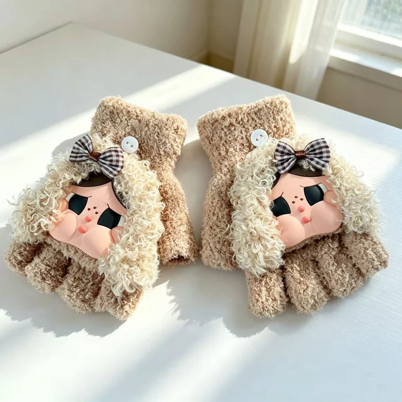 Niedliche Cartoon-Charakter-Fingerlosen Handschuhe Karnz