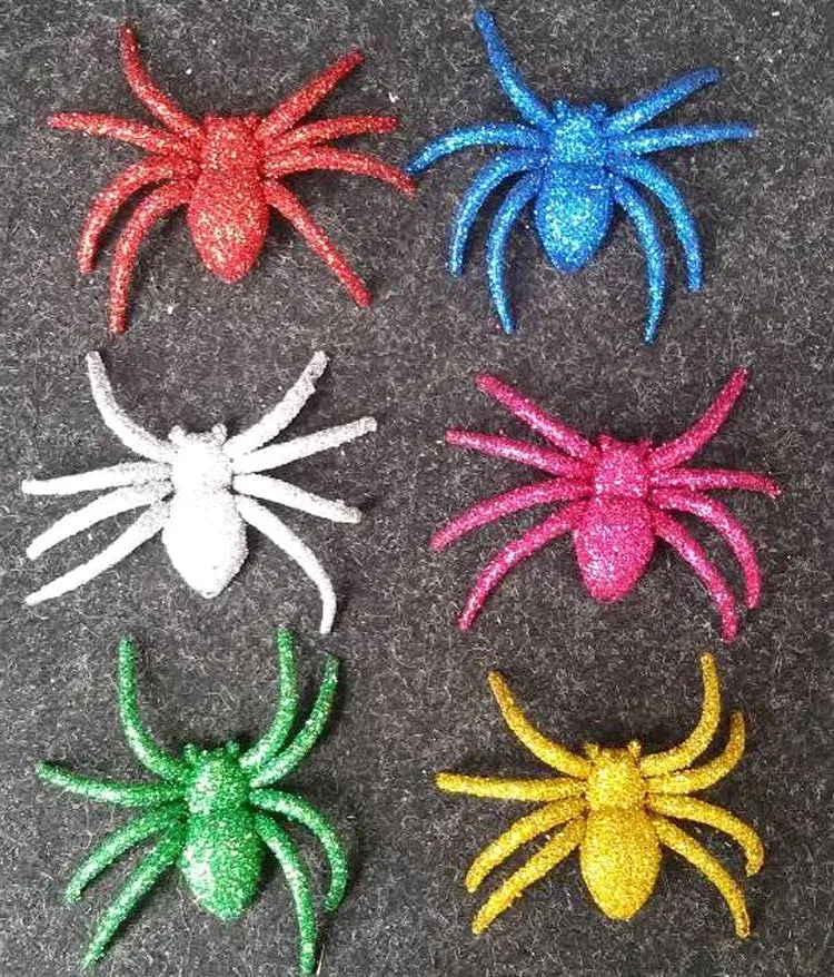 Glitzernde Spinnen-Dekoration Set Karnz