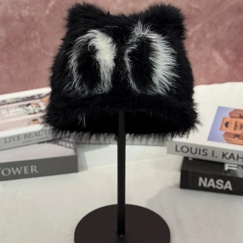 Gemütliche Kunstfell-Katzenohr-Mütze Karnz