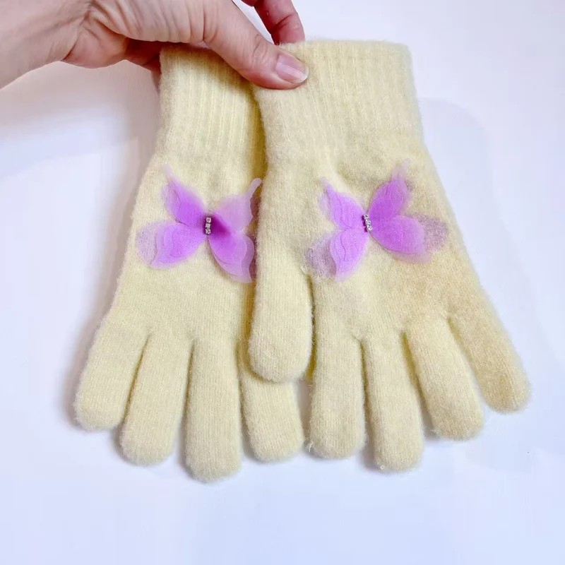Schmetterlingsverzierte Touchscreen-Handschuhe Karnz
