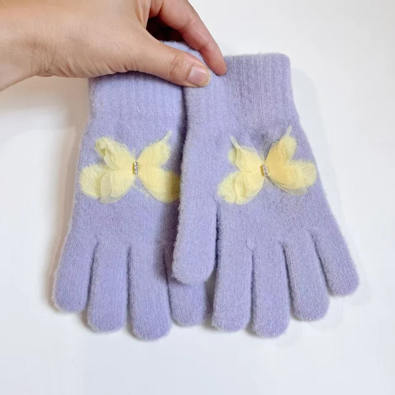 Schmetterlingsverzierte Touchscreen-Handschuhe Karnz