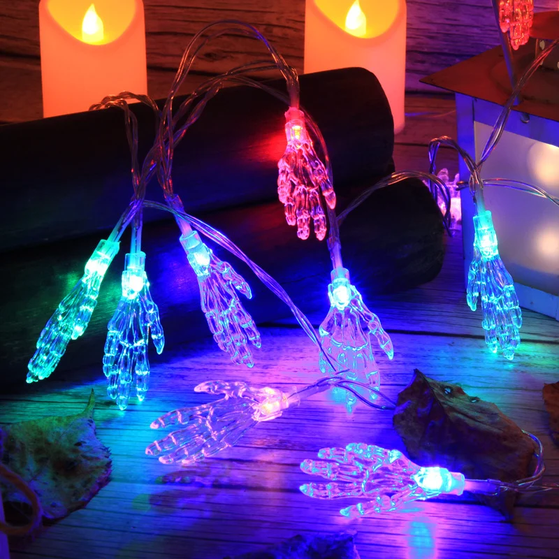 Gruselige LED Hand Lichterkette Karnz