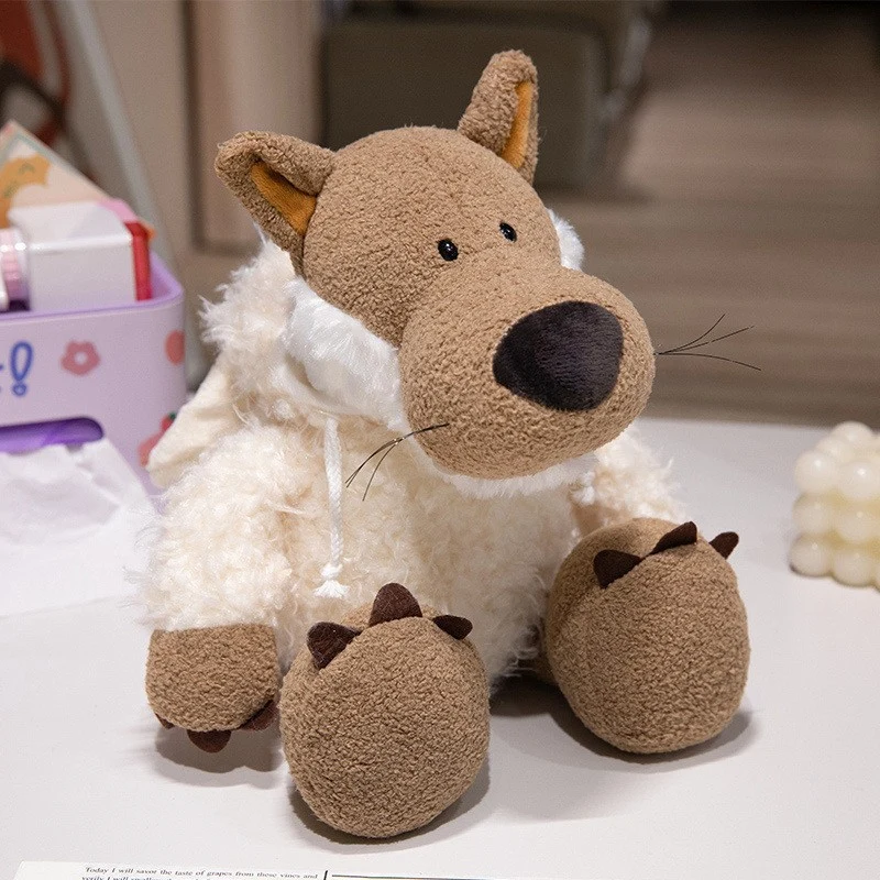 Plüsch Waschbär Weiches Fell Sitzendes Plüschtier mit besticktem Gesicht und flauschigem Schwanz Karnz