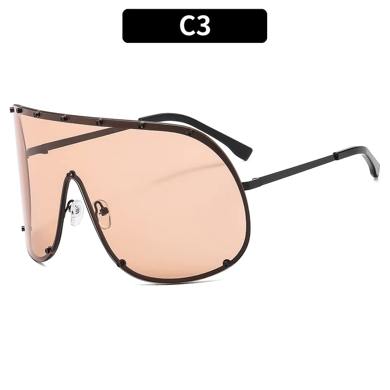 Oversized Shield Sonnenbrille Statement Stil