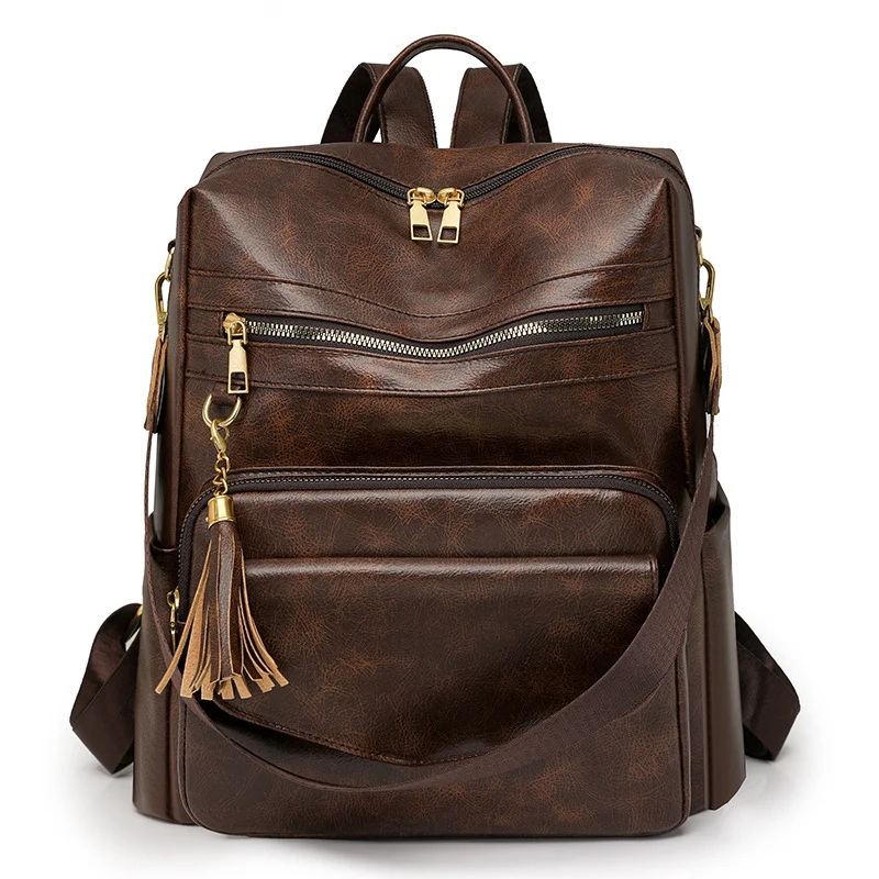 Multifunktionaler Stilvoller Leder Rucksack Karnz