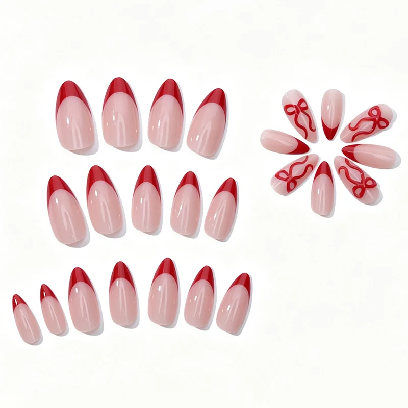 Elegantes Zweifarbige Press-On Nagel Set Karnz