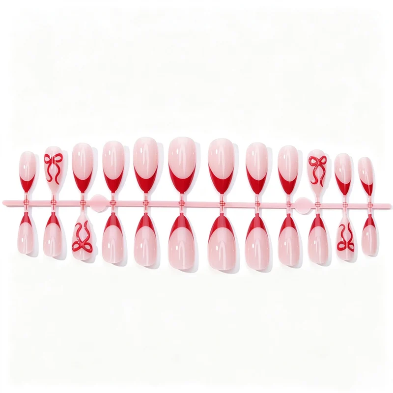 Elegantes Zweifarbige Press-On Nagel Set Karnz