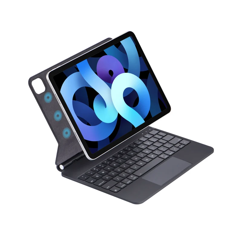 Karnz Tastatur-Hülle mit Trackpad für iPad Pro 11" & 12,9" – abnehmbare Bluetooth-Tastatur mit Ständer